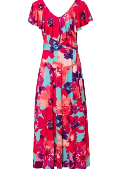 Mujer bonprix bonprix Vestido largo con volante y cinturón