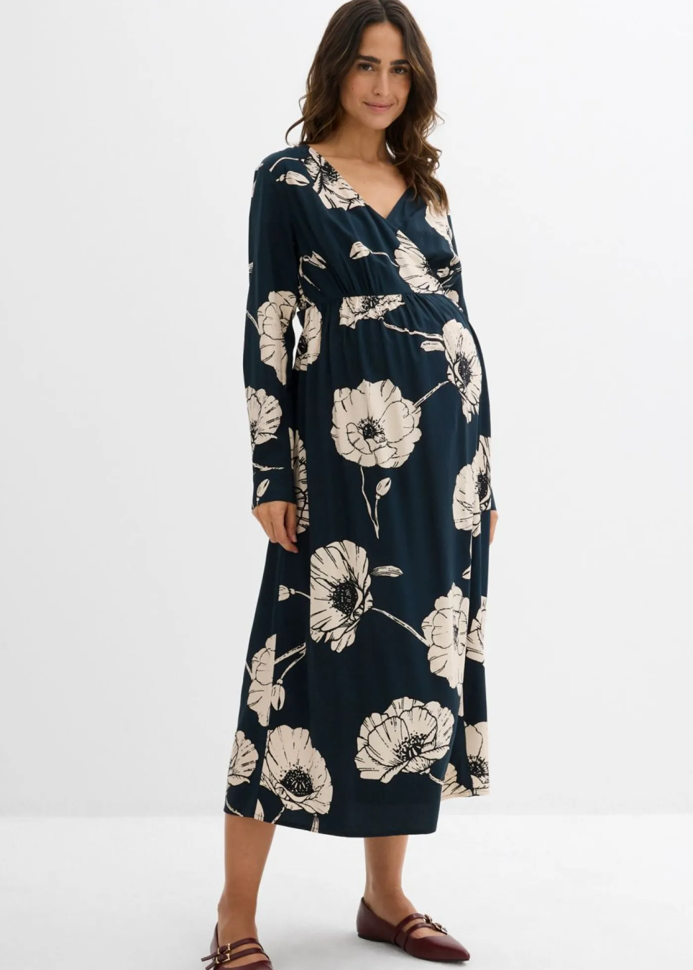 Mujer bonprix bonprix Vestido largo cruzado para durante y después del embarazo