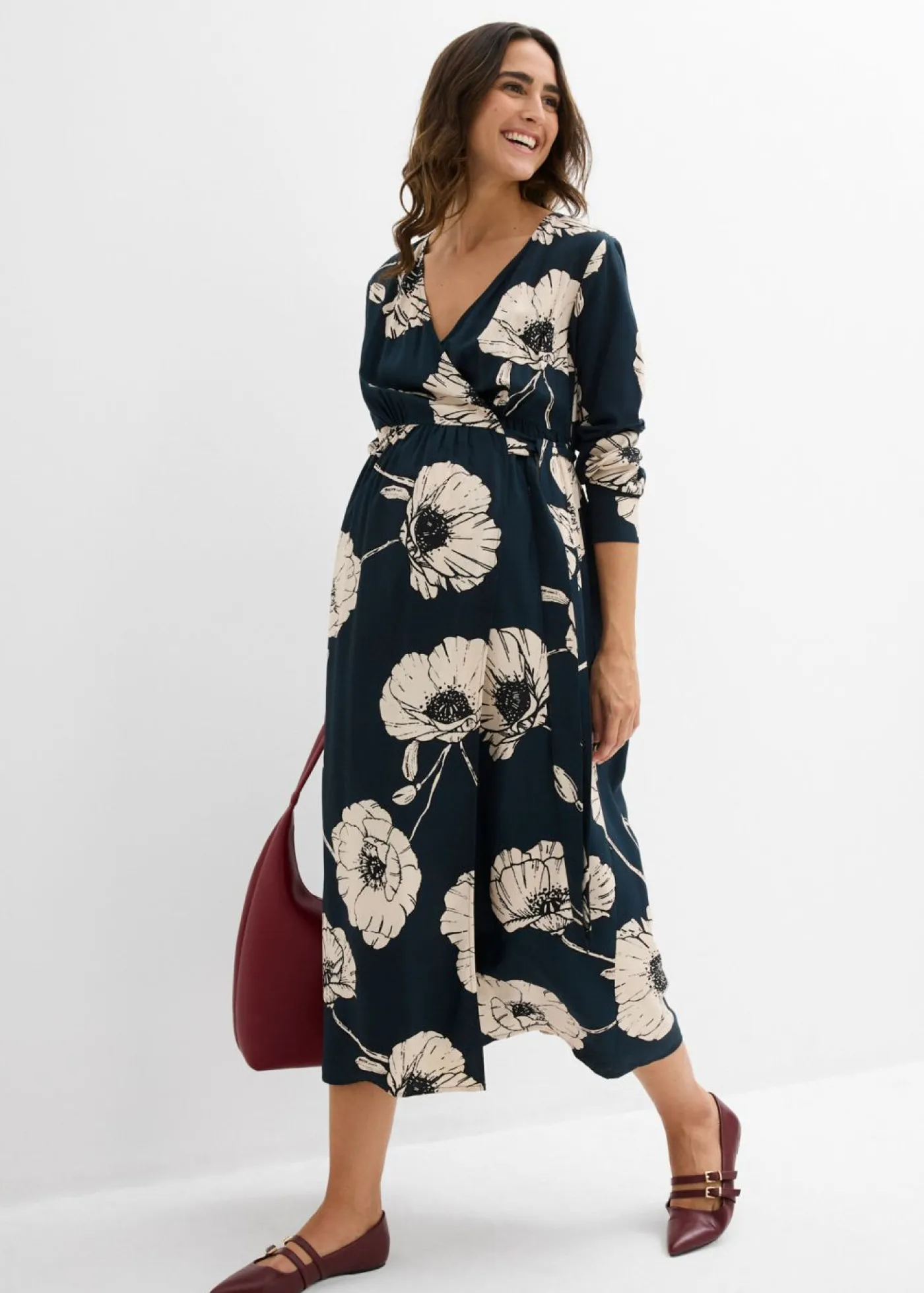 Mujer bonprix bonprix Vestido largo cruzado para durante y después del embarazo