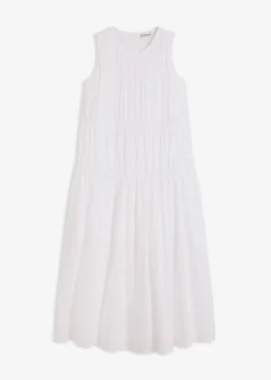 Mujer bonprix bonprix Vestido largo de algodón con fruncidos