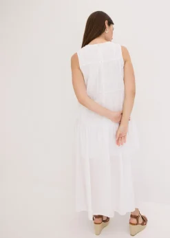 Mujer bonprix bonprix Vestido largo de algodón con fruncidos