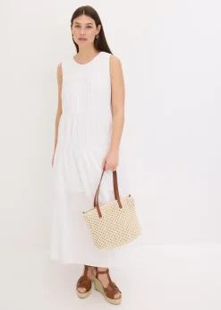 Mujer bonprix bonprix Vestido largo de algodón con fruncidos