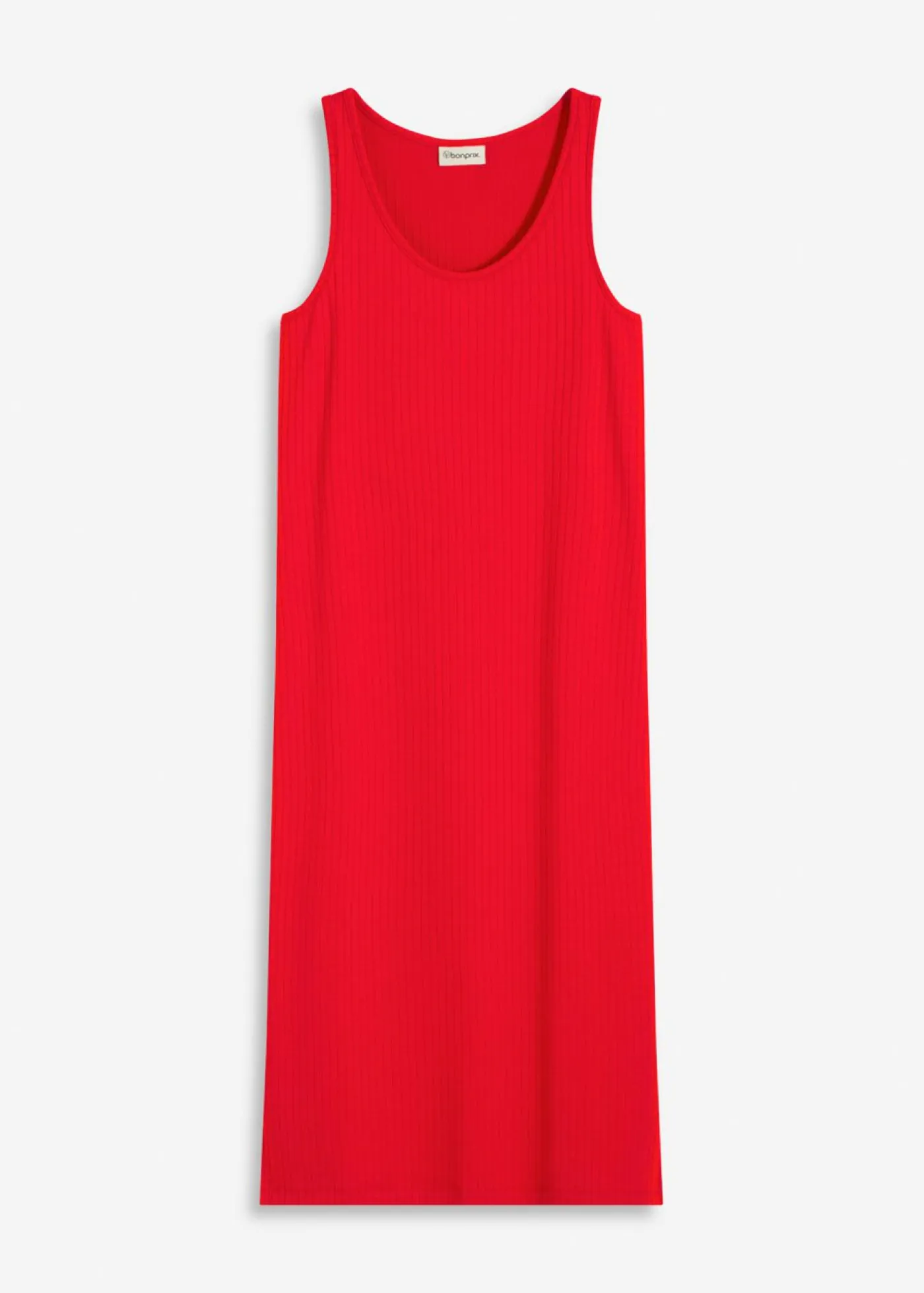 bonprix bonprix Vestidos>Vestido largo de canalé suave rojo intenso