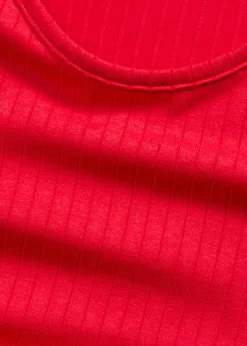 bonprix bonprix Vestidos>Vestido largo de canalé suave rojo intenso