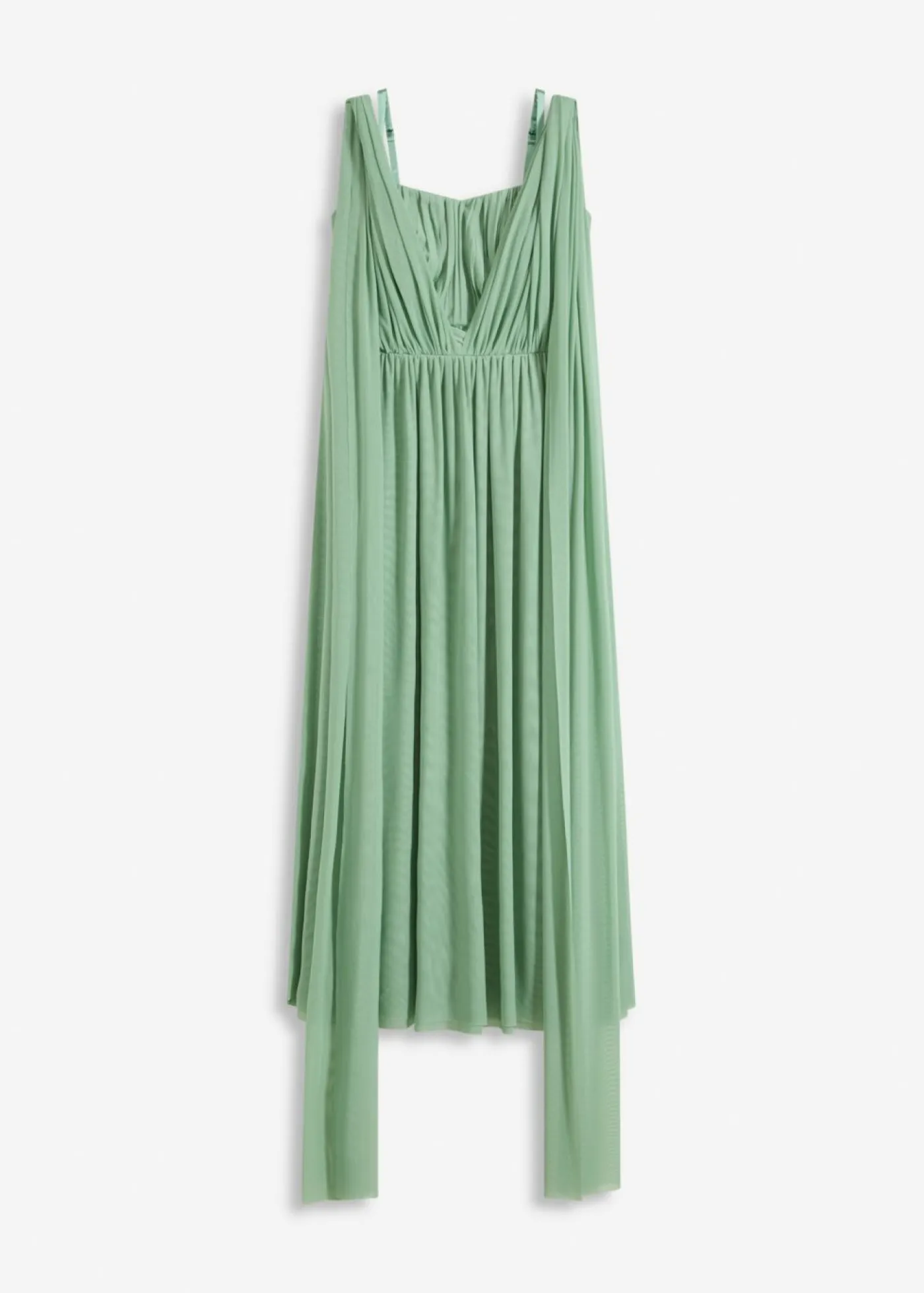 bonprix bonprix Vestidos|Ropa Elegante>Vestido largo de malla con diferentes variantes de uso Verde pastel