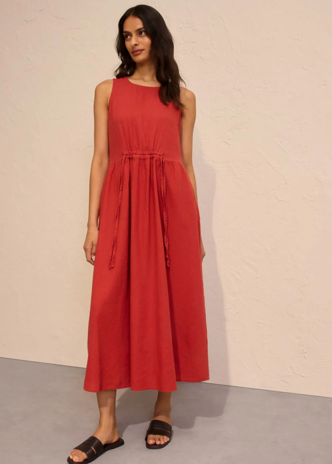 Mujer bonprix bonprix Vestido largo de mezcla ligera de lino y viscosa