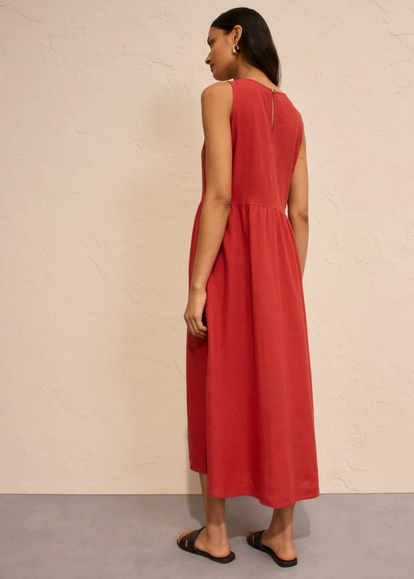 Mujer bonprix bonprix Vestido largo de mezcla ligera de lino y viscosa