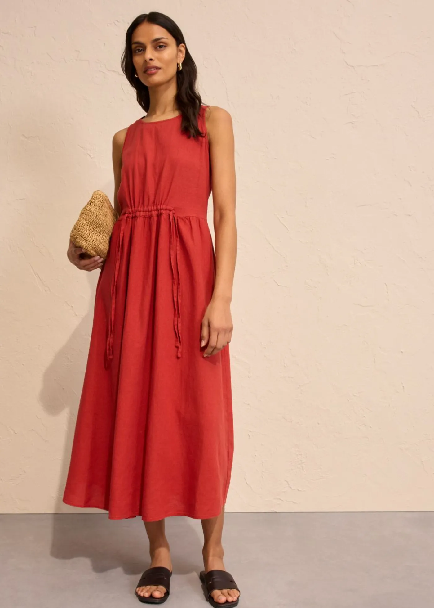 Mujer bonprix bonprix Vestido largo de mezcla ligera de lino y viscosa