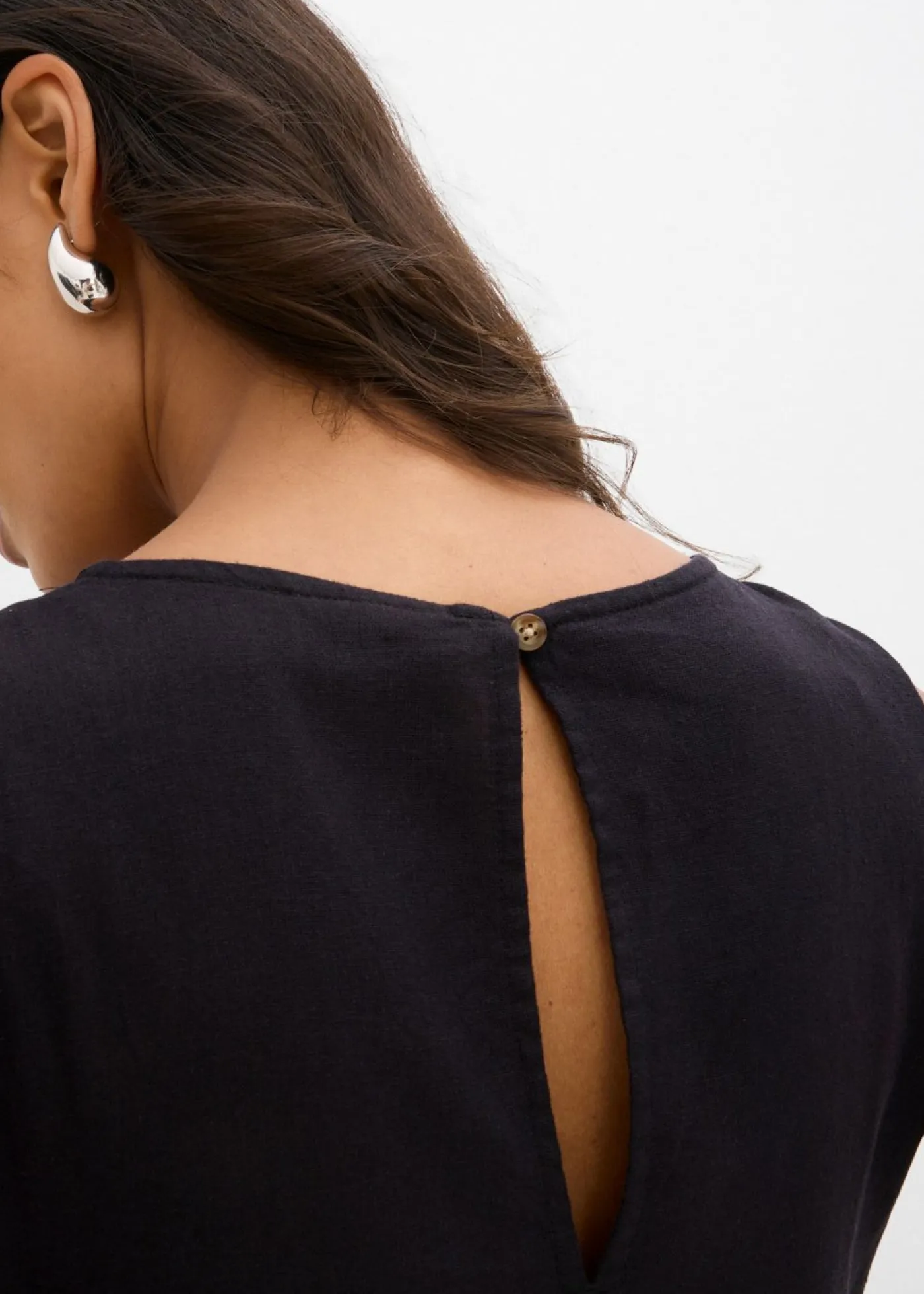 bonprix bonprix Esenciales|Vestidos>Vestido largo de mezcla ligera de lino y viscosa Negro