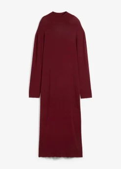 bonprix bonprix Vestidos|Ropa De Punto>Vestido largo de punto fino de mezcla de viscosa fluida Rojo rubí