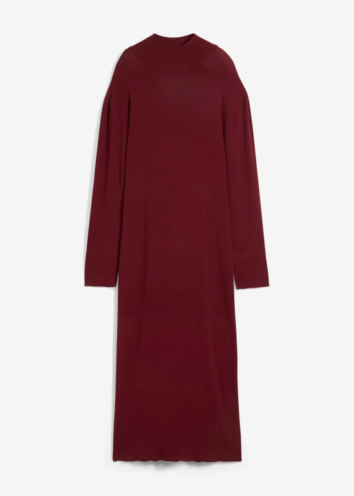 bonprix bonprix Vestidos|Ropa De Punto>Vestido largo de punto fino de mezcla de viscosa fluida Rojo rubí