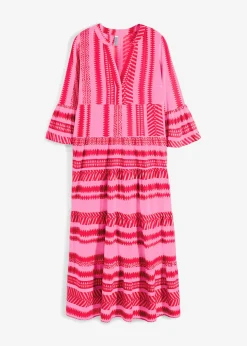 bonprix bonprix Tallas Pequeñas|Novedades>Vestido largo de viscosa fluida Rojo-rosa