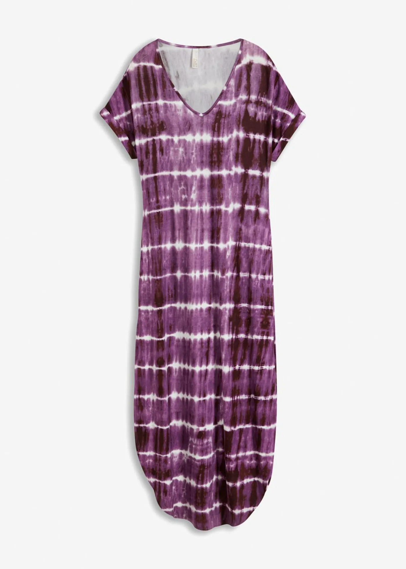 bonprix bonprix Vestidos>Vestido largo de viscosa fluida púrpura/blanco estampado