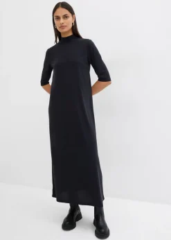 bonprix bonprix Esenciales|Vestidos>Vestido largo en mezcla de modal Negro