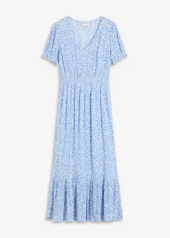 bonprix bonprix Vestidos>Vestido largo estampado azul-blanco con flores