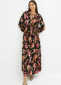 bonprix bonprix Vestidos>Vestido largo estampado Negro