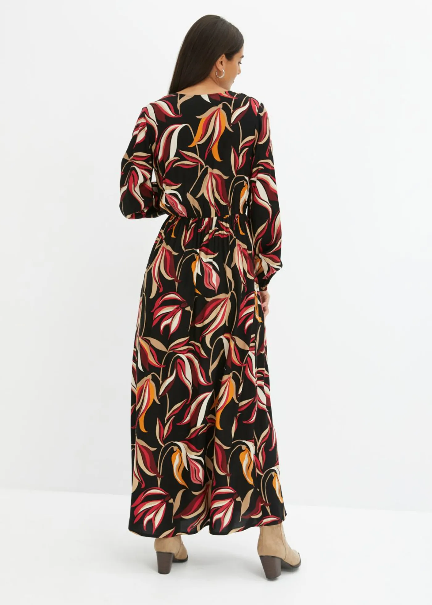 bonprix bonprix Vestidos>Vestido largo estampado Negro