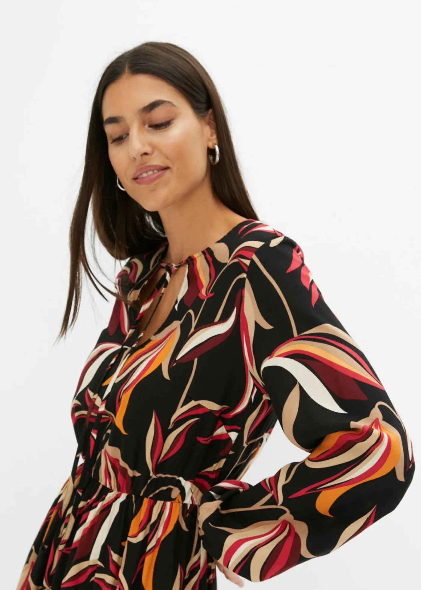 bonprix bonprix Vestidos>Vestido largo estampado Negro