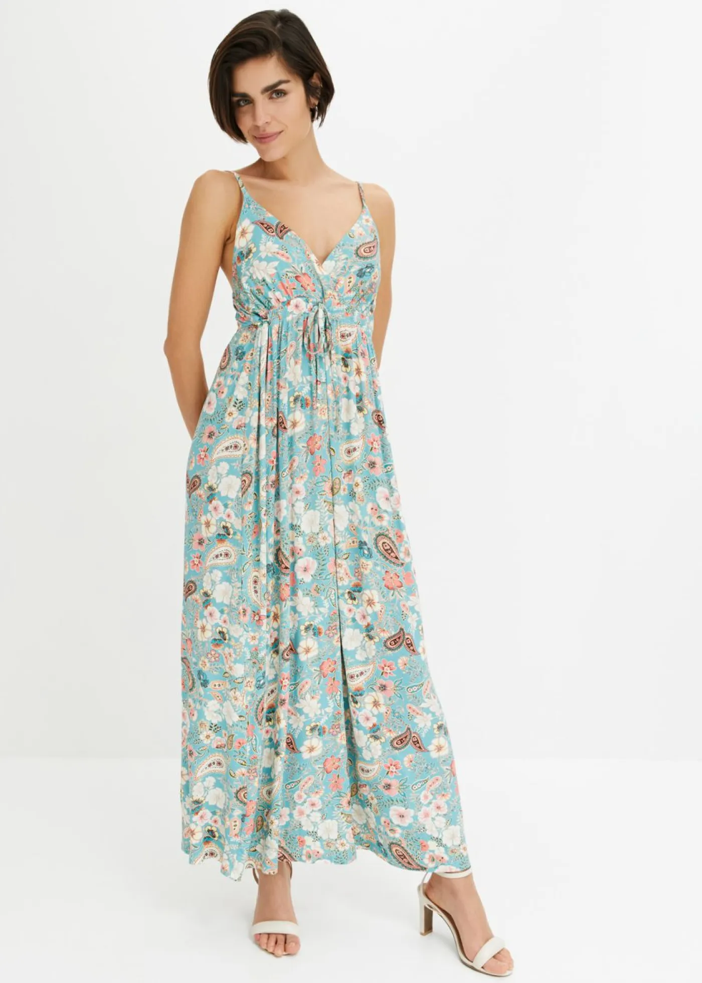 bonprix bonprix Vestidos>Vestido largo estampado menta con flores