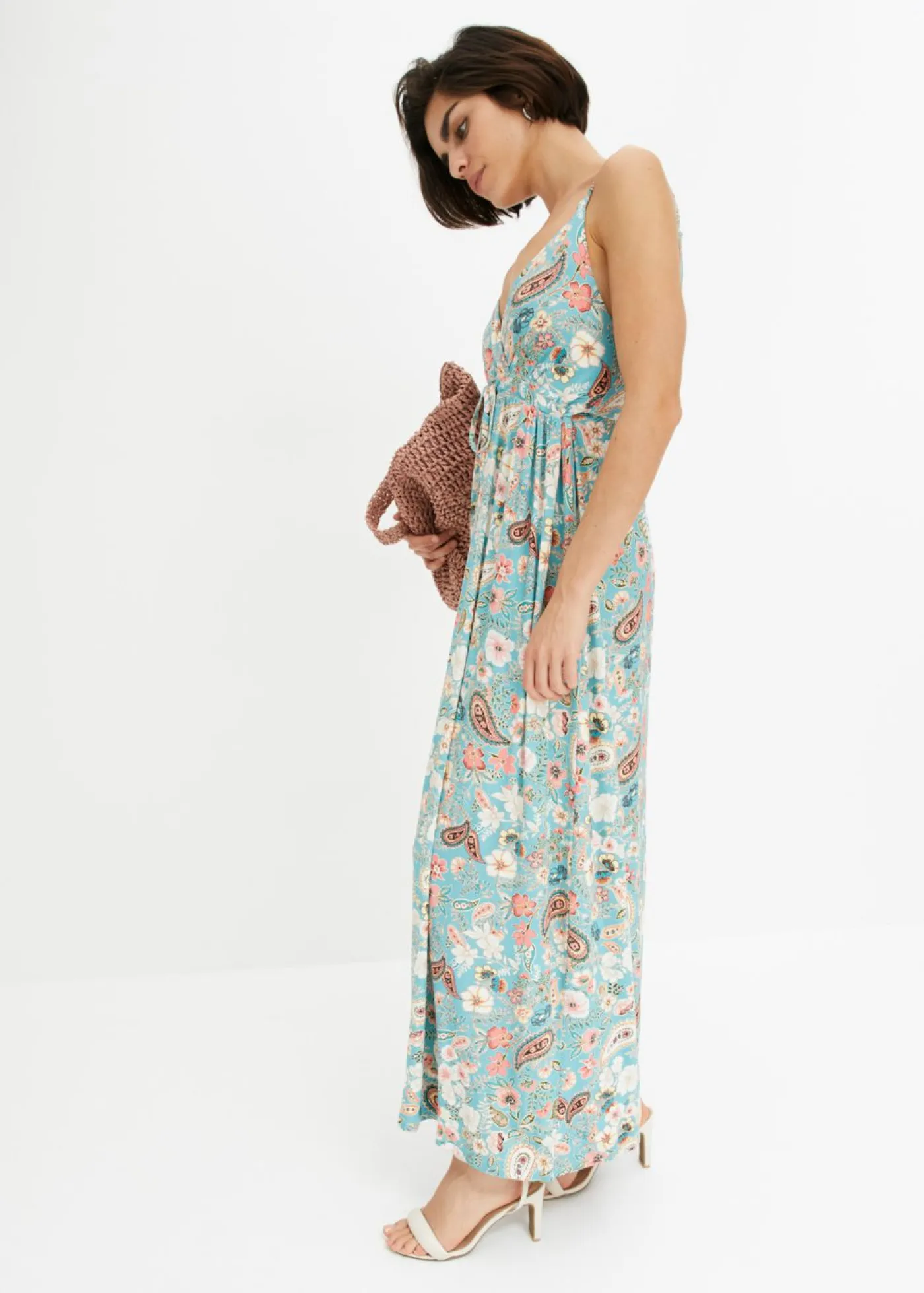 bonprix bonprix Vestidos>Vestido largo estampado menta con flores