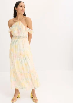 bonprix bonprix Vestidos>Vestido largo estampado amarillo primavera