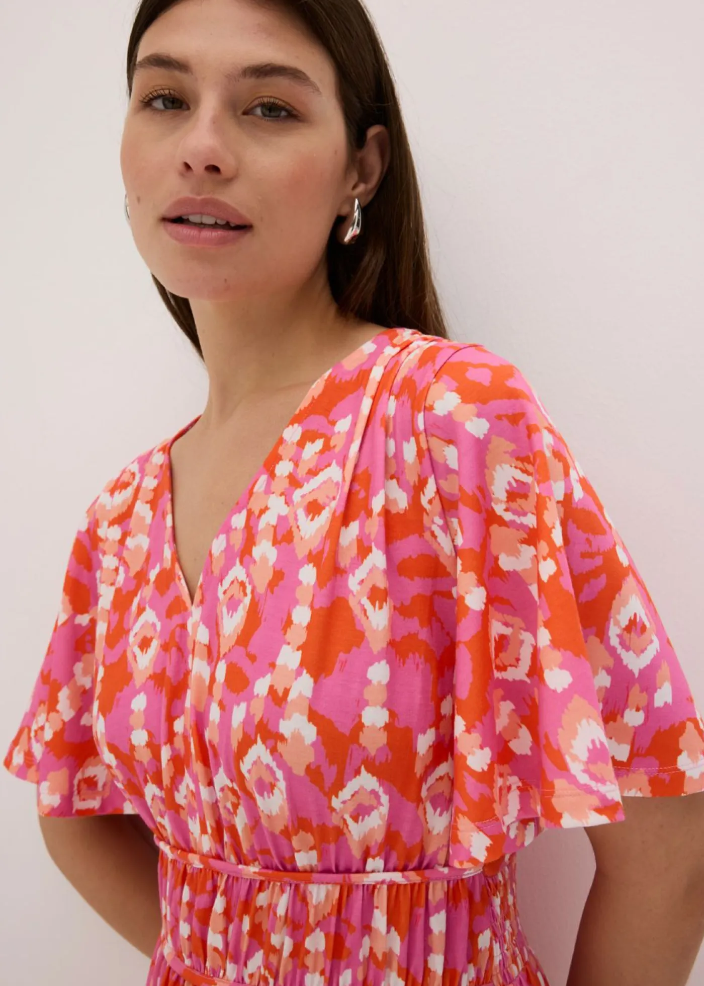 bonprix bonprix Vestidos>Vestido largo estampado rosa caliente