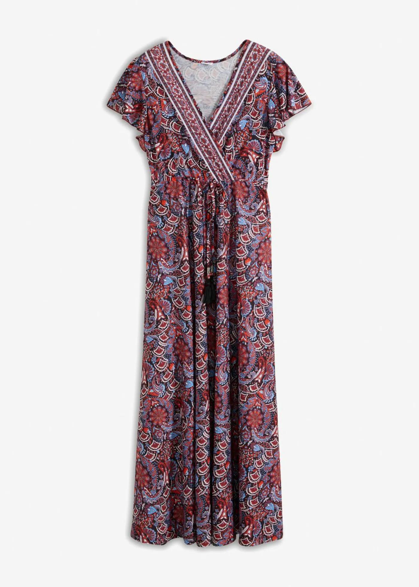 bonprix bonprix Vestidos>Vestido largo estampado Azul-naranja