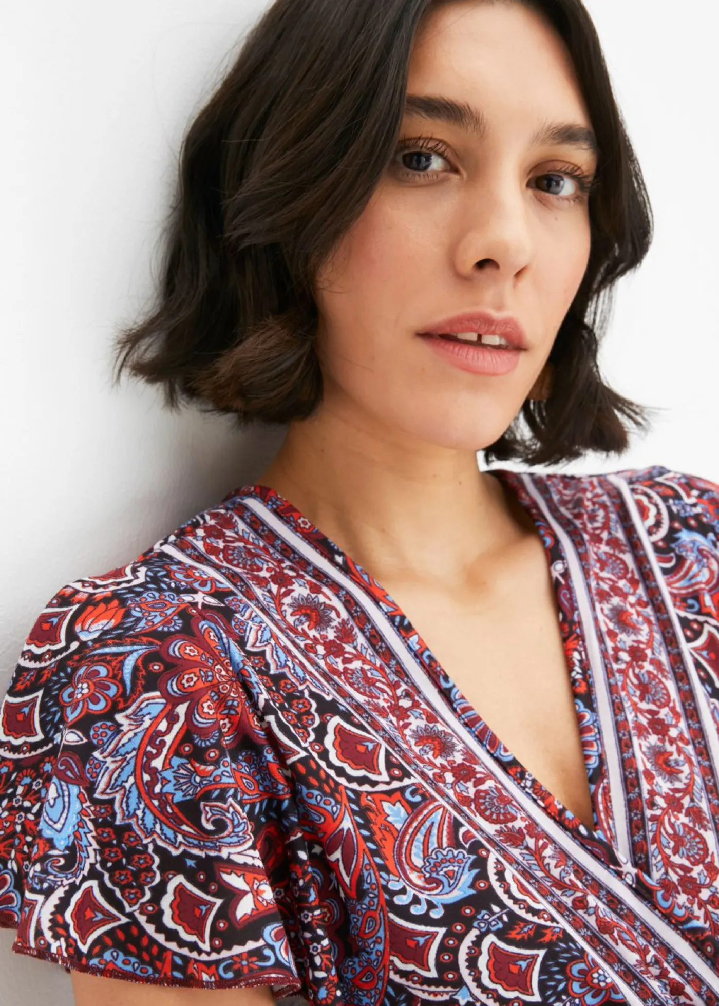 bonprix bonprix Vestidos>Vestido largo estampado Azul-naranja