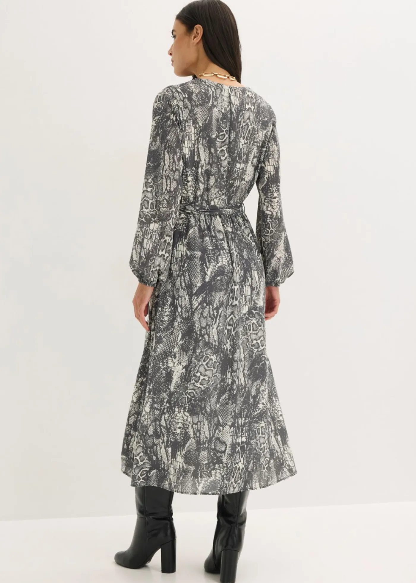 bonprix bonprix Vestidos>Vestido maxi Negro + blanco perla