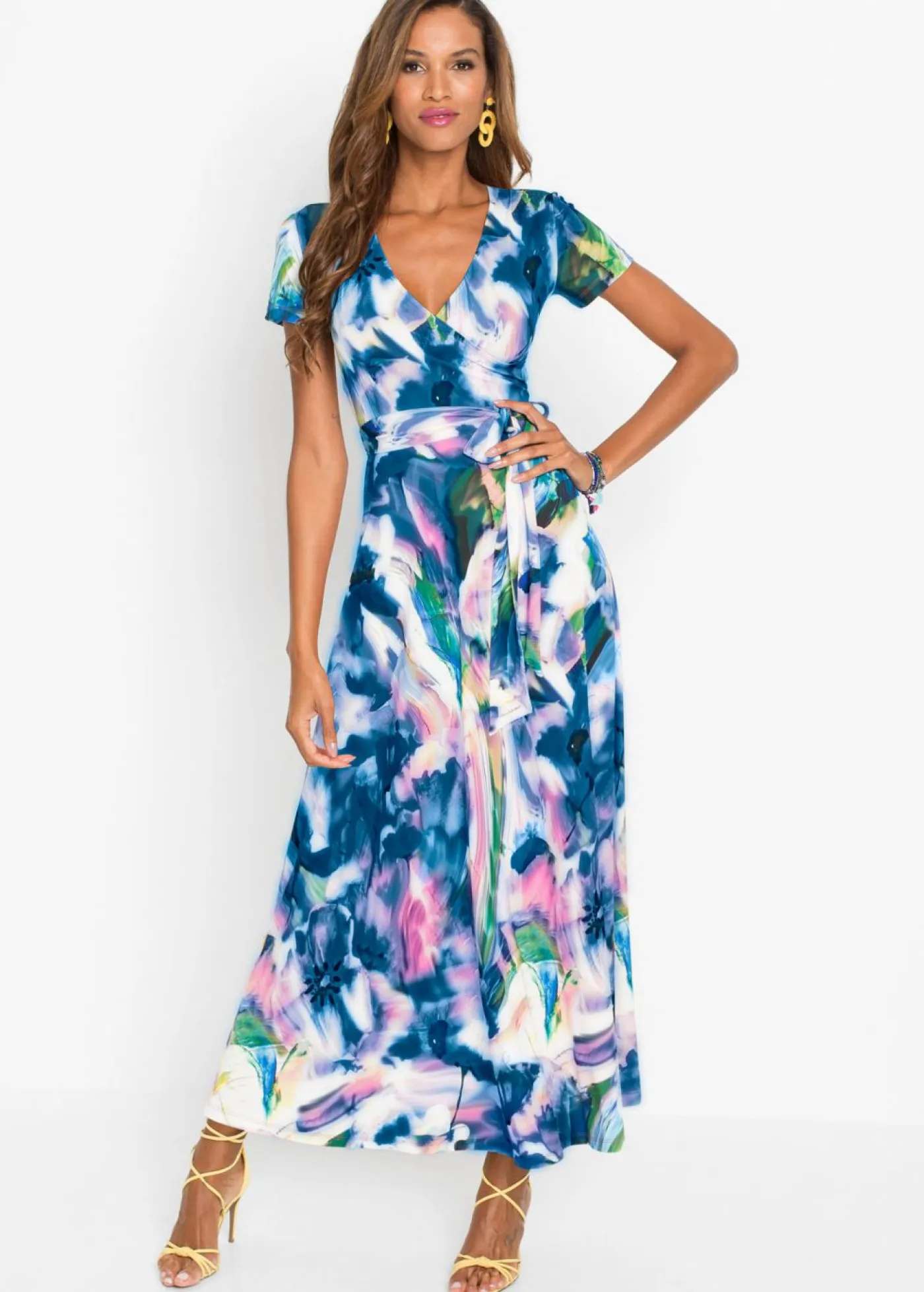 bonprix bonprix Vestidos>Vestido maxi Azul-verde