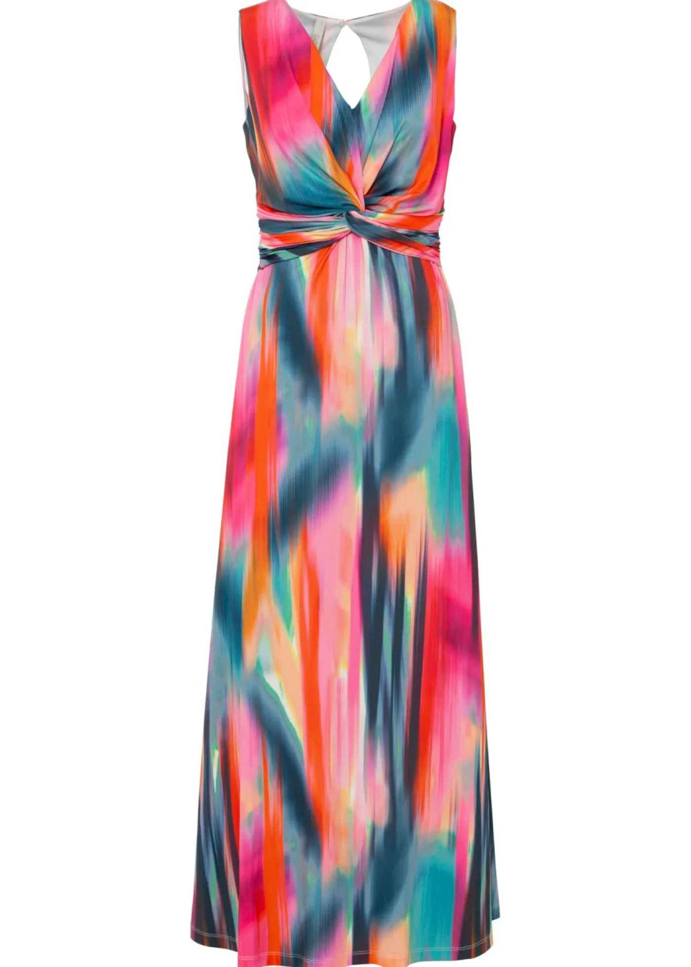 bonprix bonprix Vestidos>Vestido maxi Rosa-rojo-gris oscuro estampado