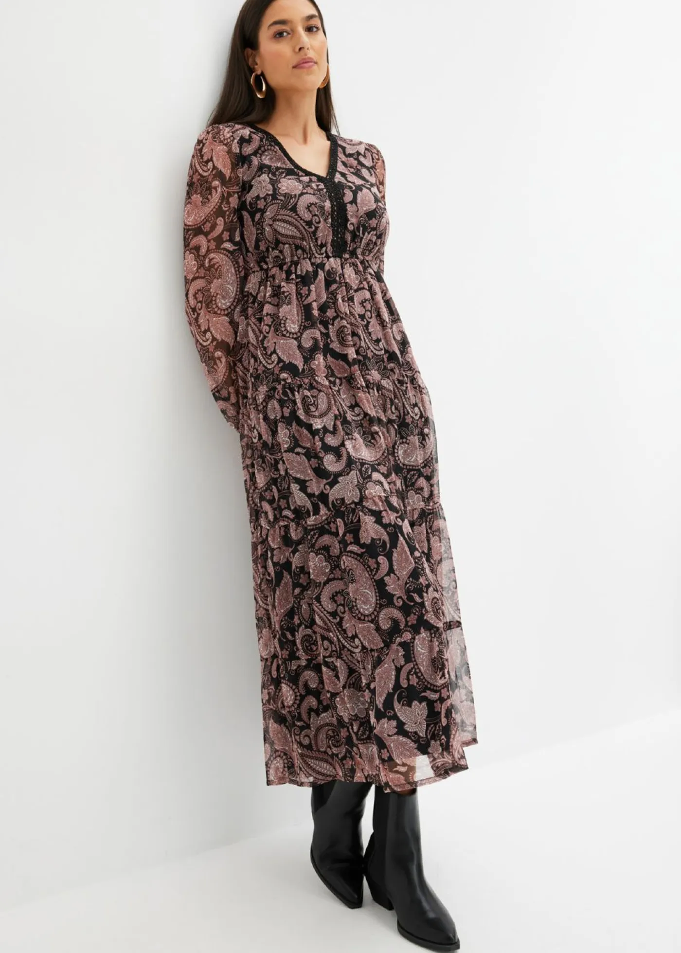 bonprix bonprix Vestidos>Vestido maxi Negro