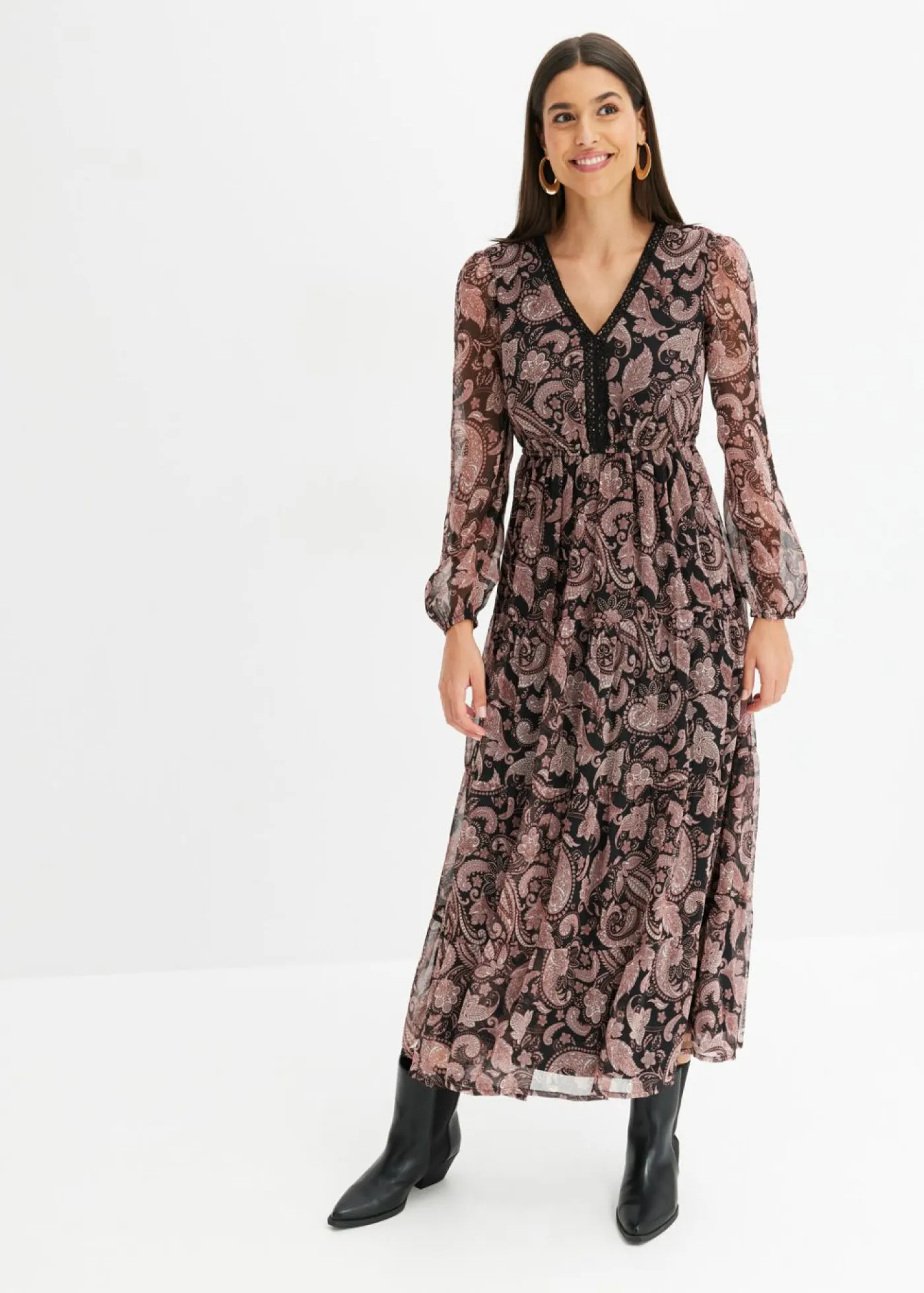 bonprix bonprix Vestidos>Vestido maxi Negro