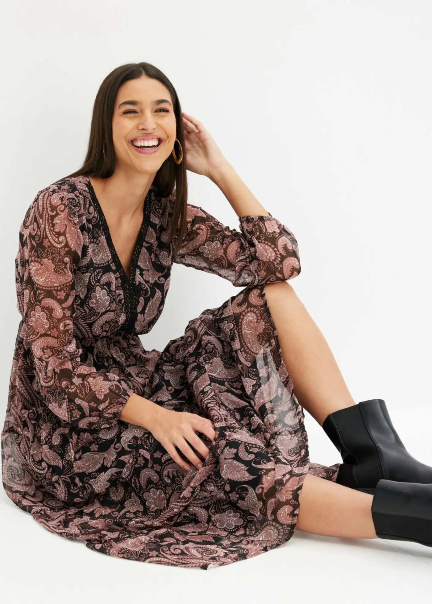 bonprix bonprix Vestidos>Vestido maxi Negro