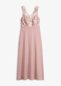 bonprix bonprix Vestidos|Ropa Elegante>Vestido maxi con bordado de lentejuelas palisandro