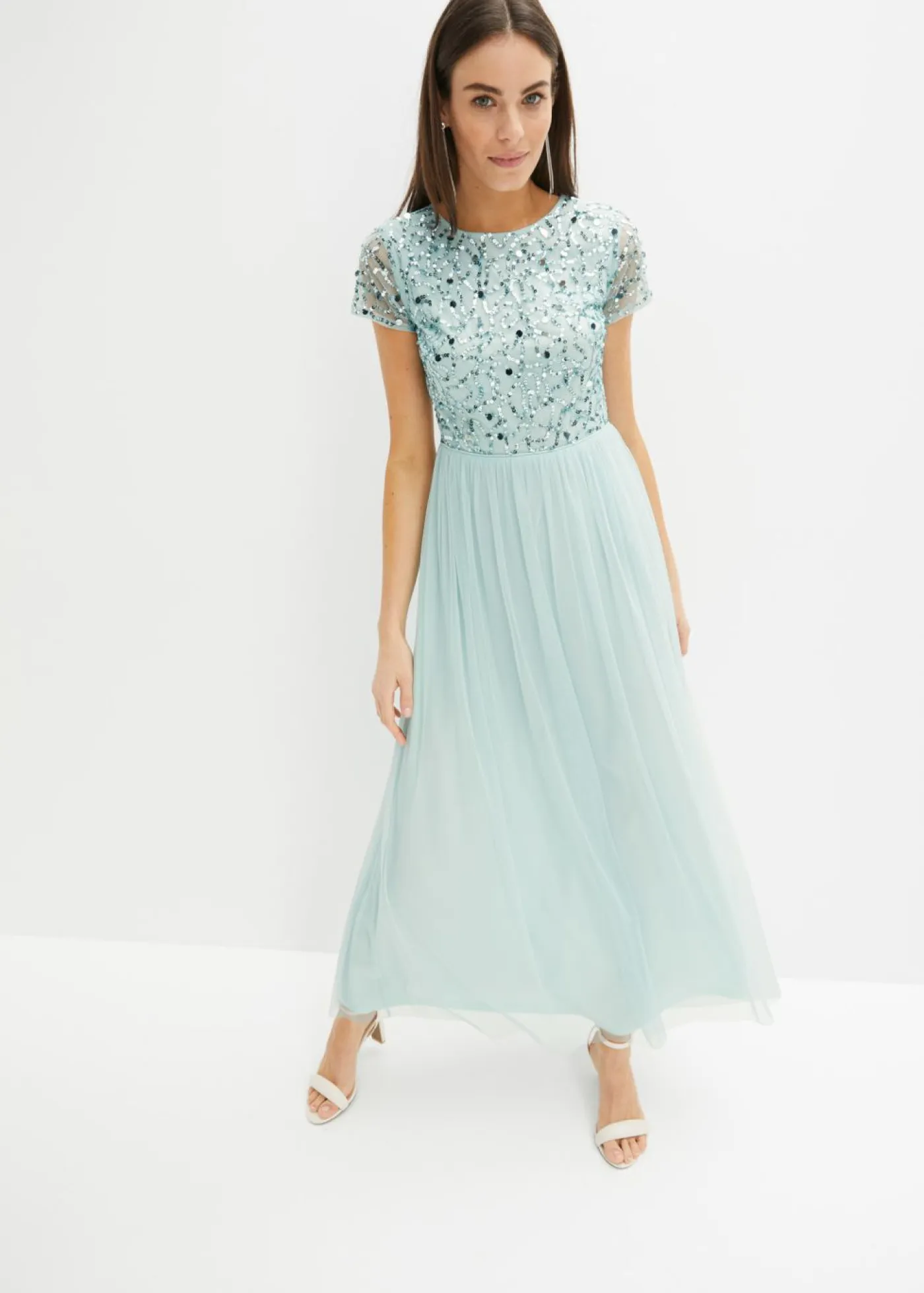 Mujer bonprix bonprix Vestido maxi con bordado de lentejuelas