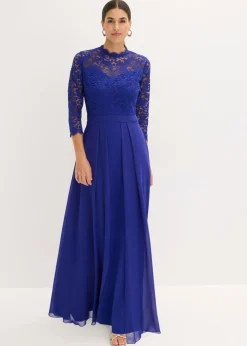 bonprix bonprix Vestidos|Tallas Pequeñas>Vestido maxi con encaje Azul