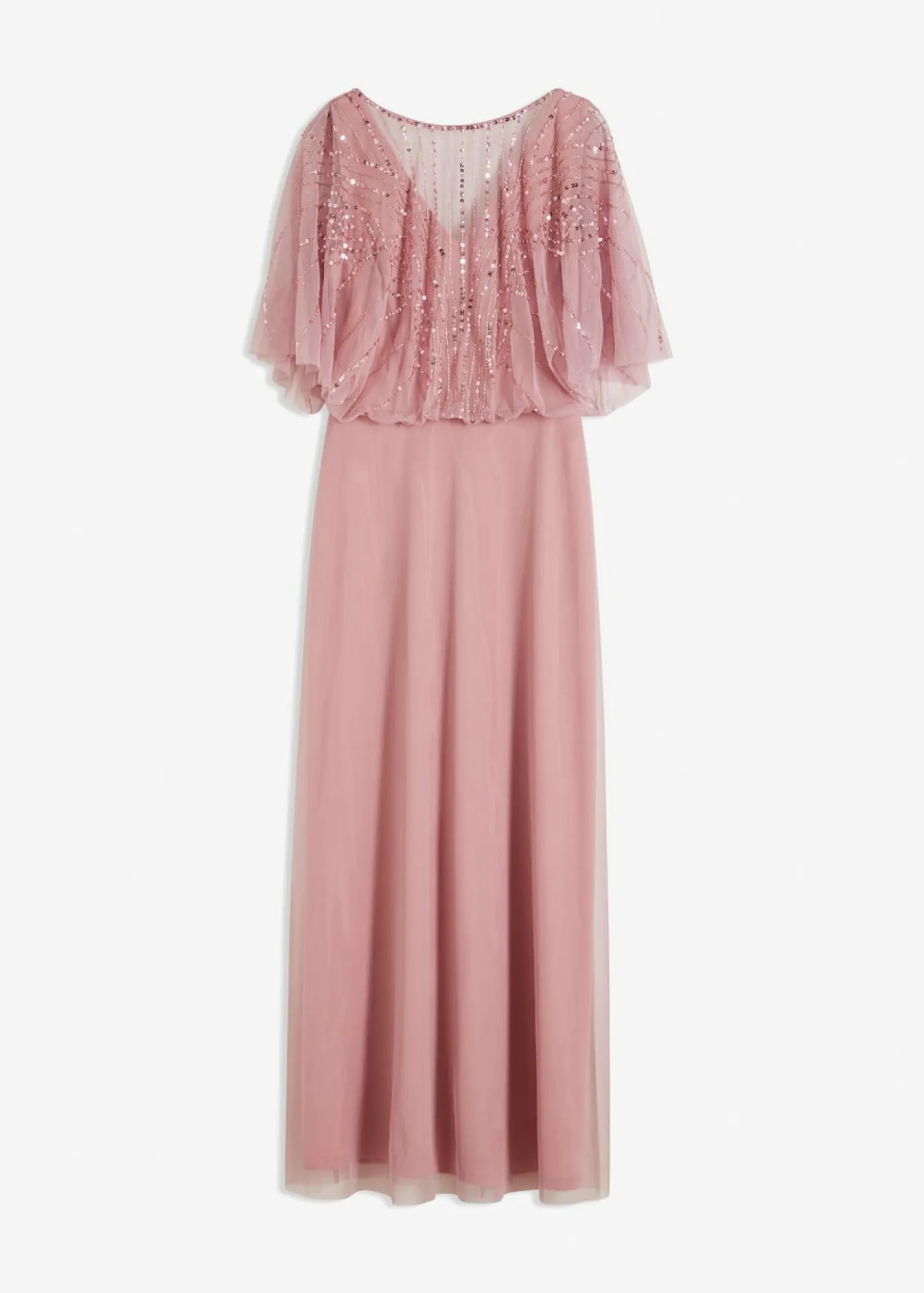 Mujer bonprix bonprix Vestido maxi de tul fino con bordado de lentejuelas