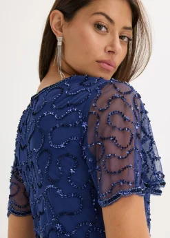 Mujer bonprix bonprix Vestido maxi de tul fino con bordado de lentejuelas