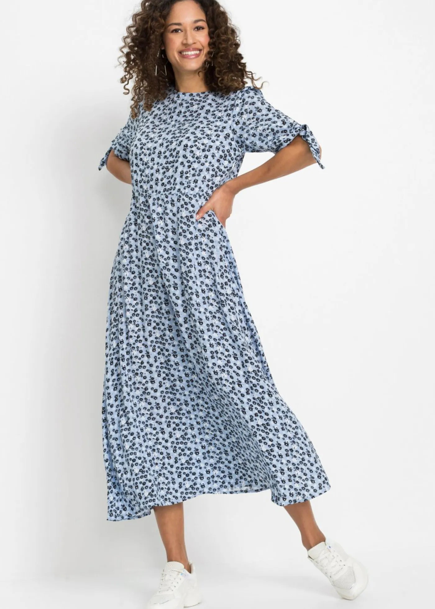 bonprix bonprix Vestidos>Vestido midi azul perla floral