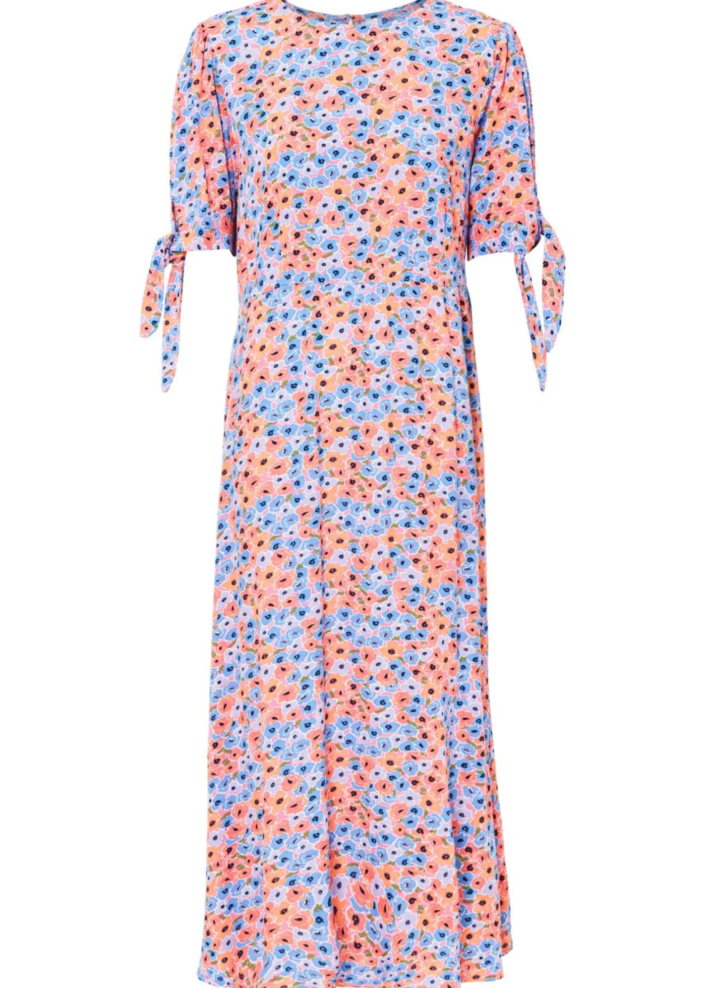 bonprix bonprix Vestidos>Vestido midi violeta claro/narajna suave con flores