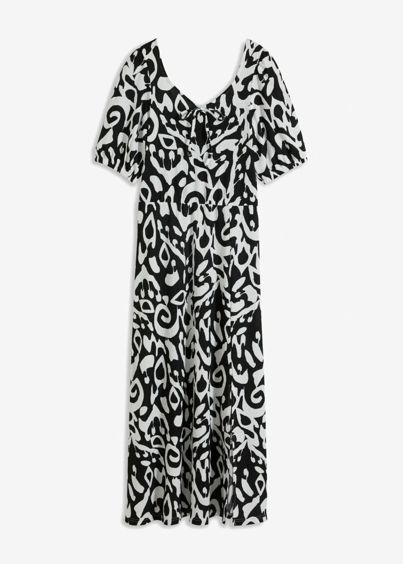 bonprix bonprix Vestidos>Vestido midi Negro-blanco lana