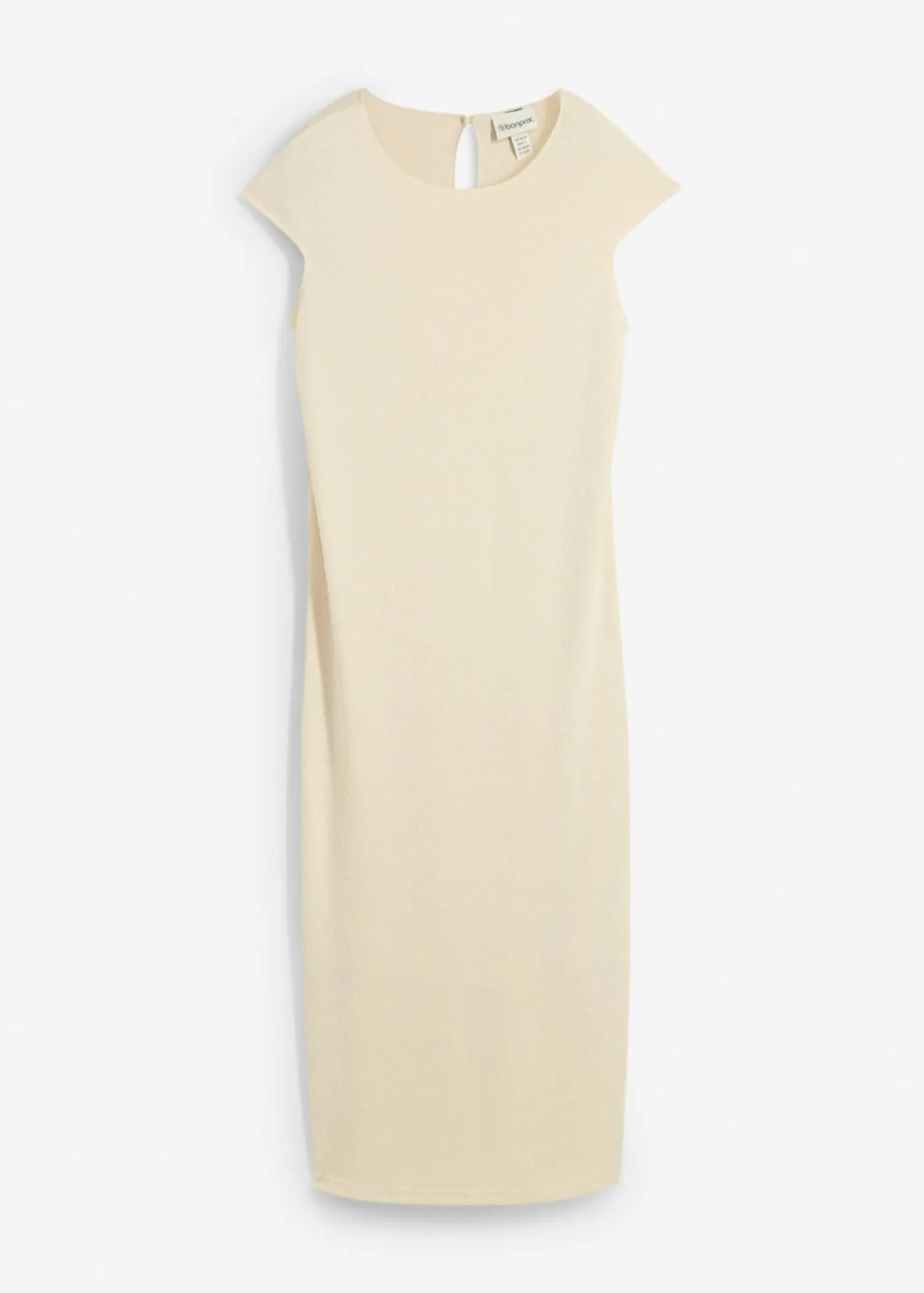 bonprix bonprix Vestidos>Vestido midi con aspecto de punto Crudo