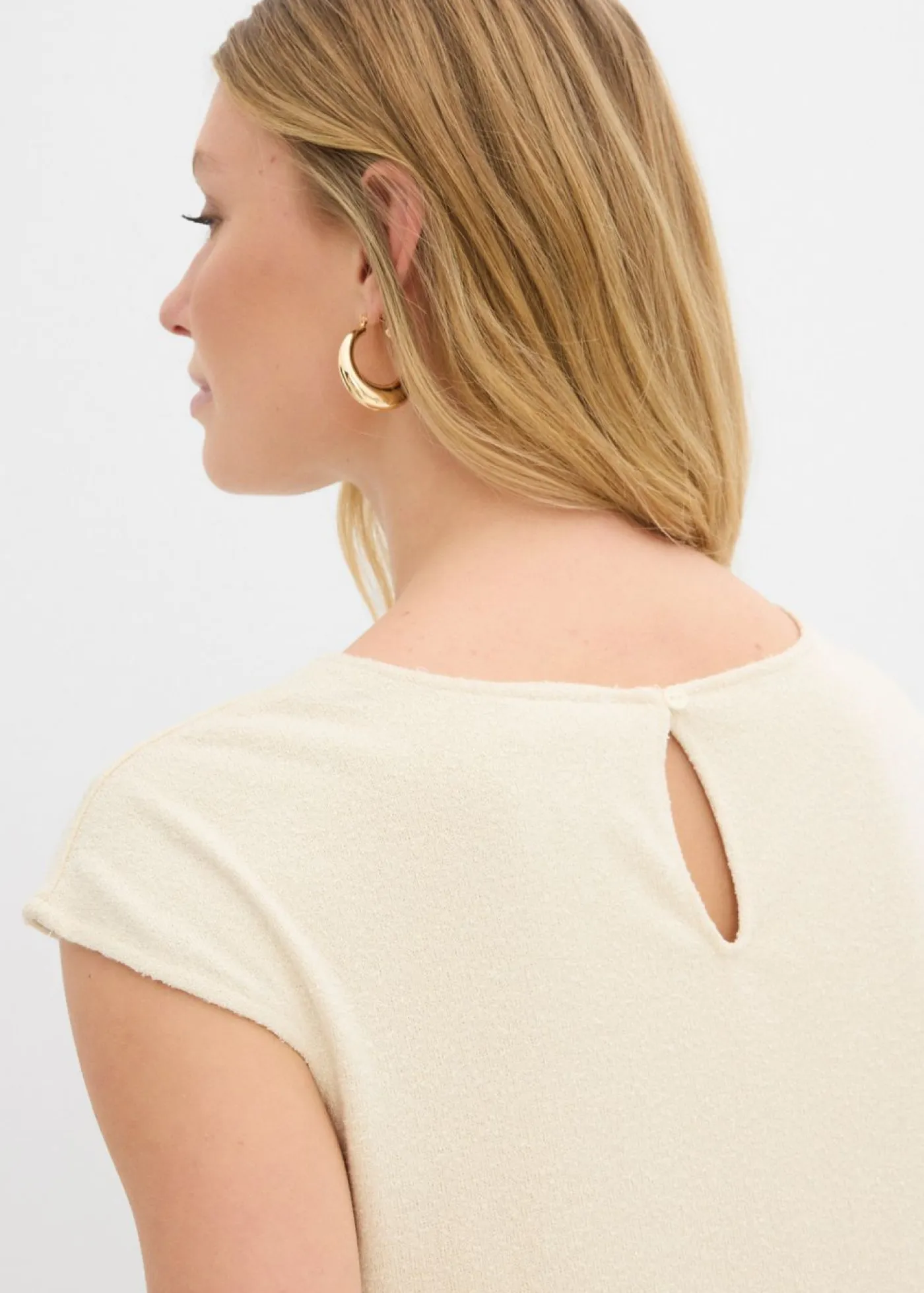 bonprix bonprix Vestidos>Vestido midi con aspecto de punto Crudo