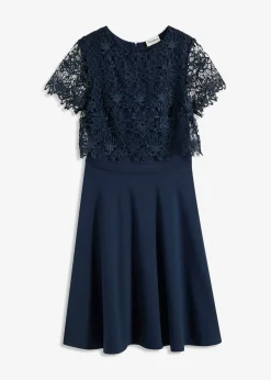 bonprix bonprix Vestidos|Novedades>Vestido midi con encaje Azul marino