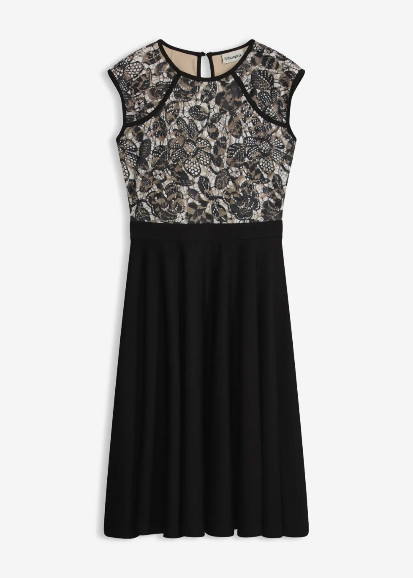 bonprix bonprix Vestidos|Novedades>Vestido midi con encaje Negro