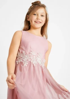 Niños bonprix bonprix Vestido midi con ribete de encaje