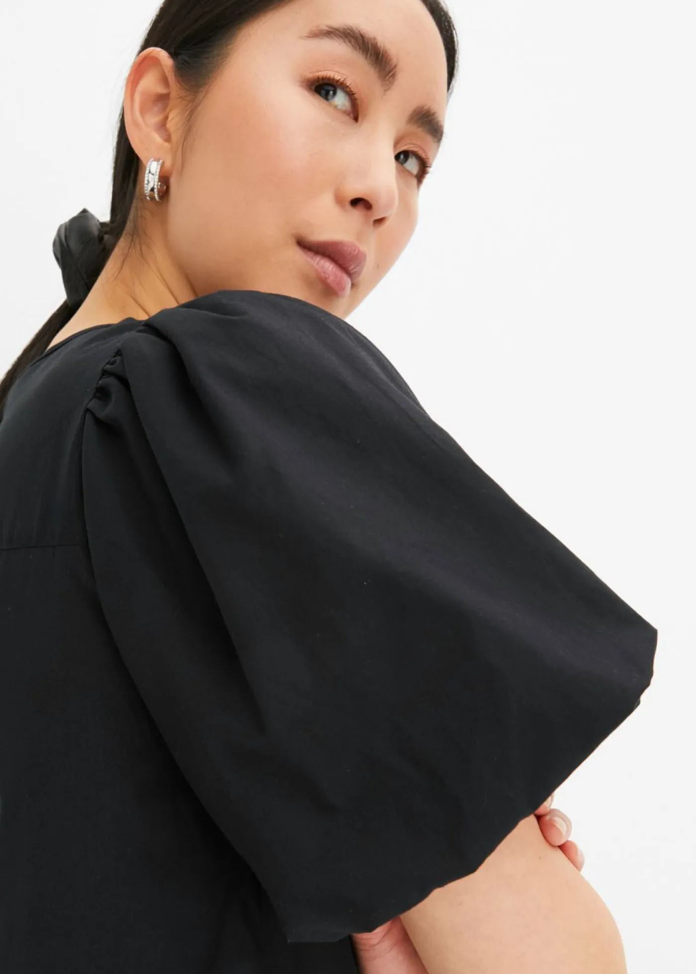 bonprix bonprix Vestidos>Vestido midi de algodón orgánico Negro