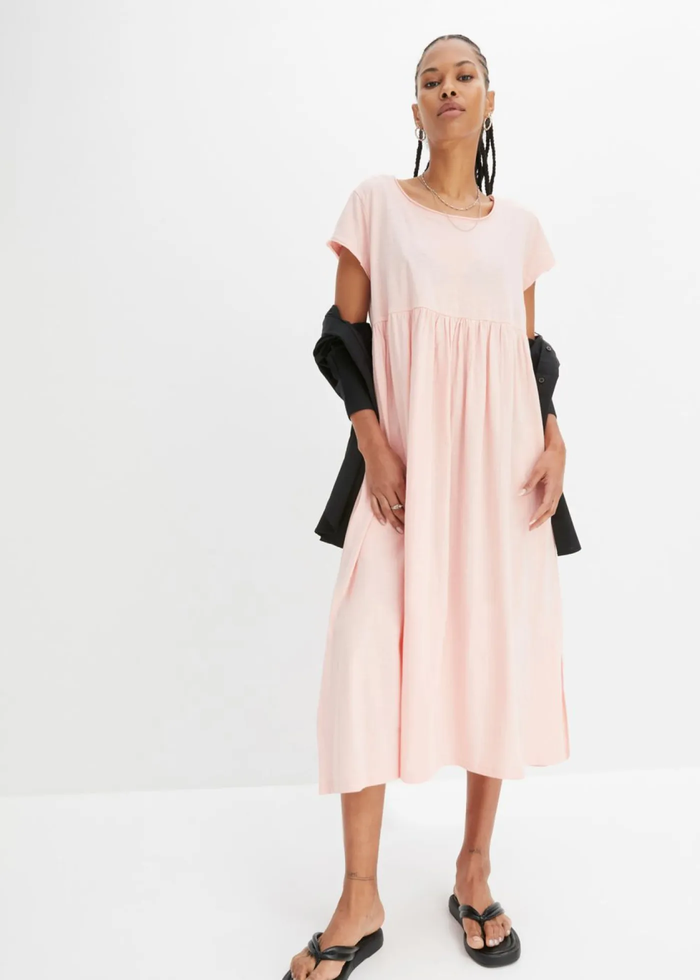 bonprix bonprix Vestidos>Vestido midi de algodón orgánico puro rosa pastel