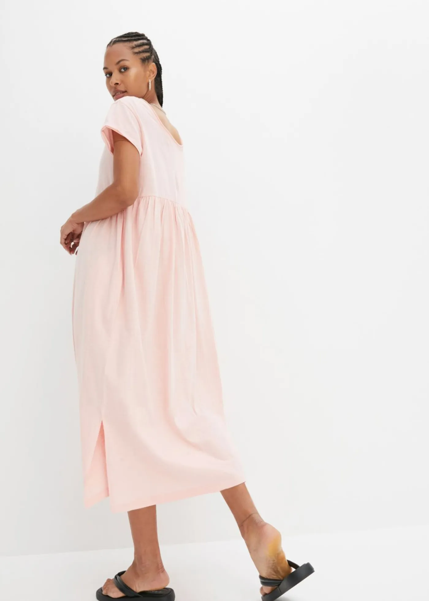 bonprix bonprix Vestidos>Vestido midi de algodón orgánico puro rosa pastel